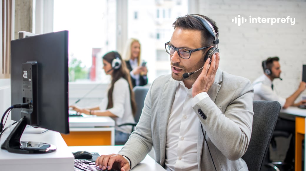 People in an office providing remote support